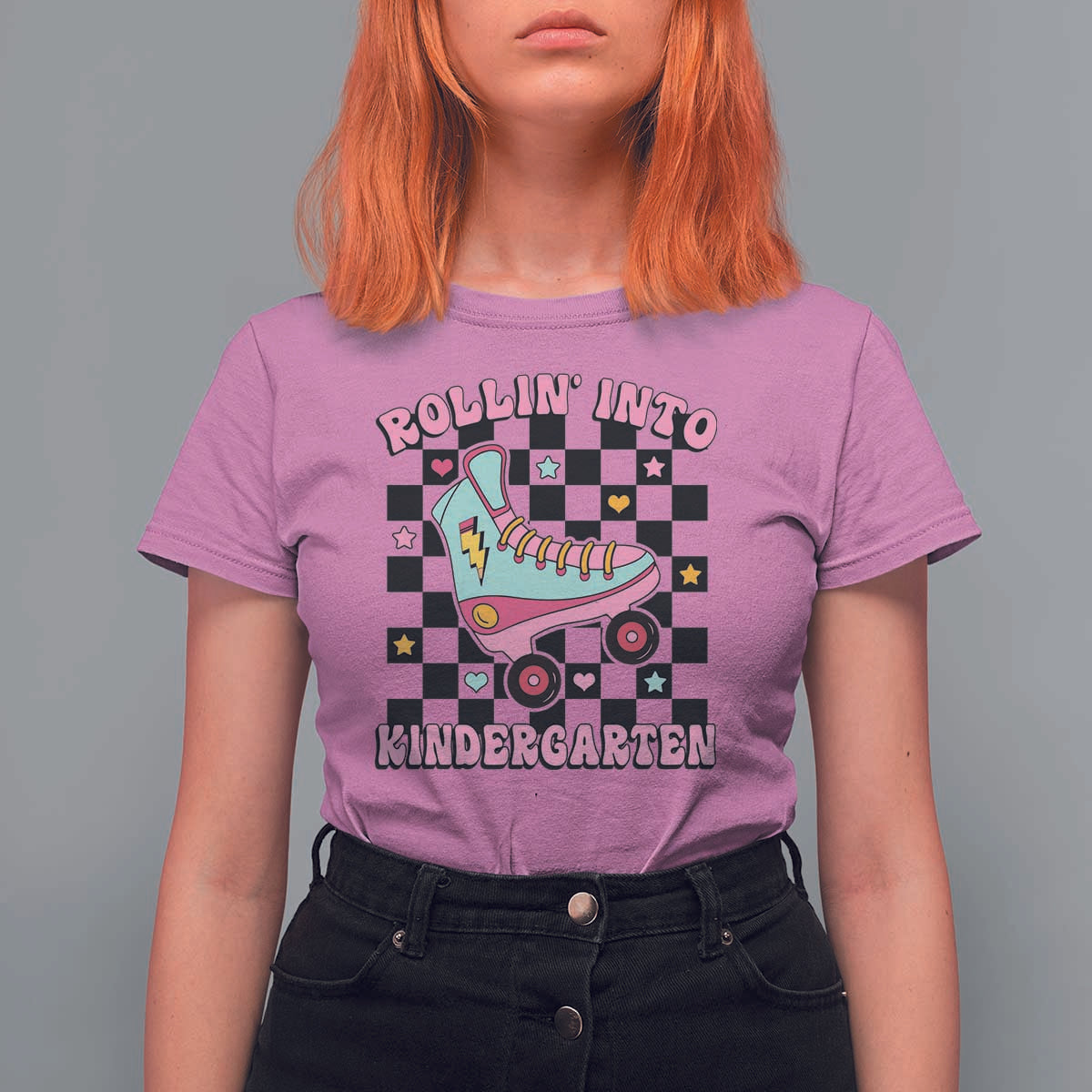 Rolling Into Kindergarten T Shirt For Women Back To School Roller Skating Girl - Wonder Print Shop