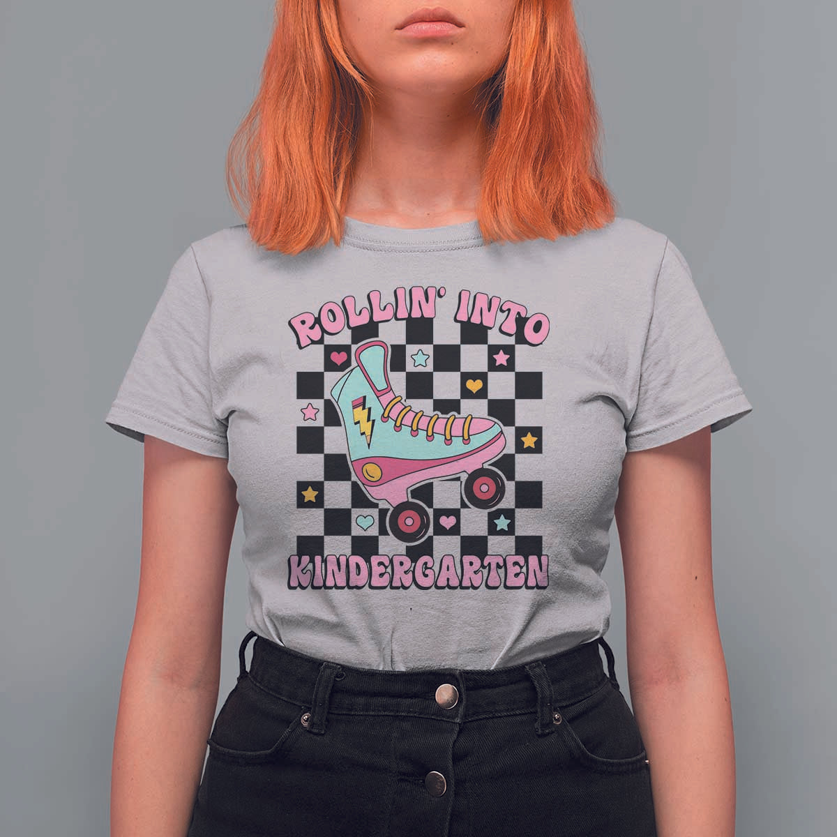 Rolling Into Kindergarten T Shirt For Women Back To School Roller Skating Girl - Wonder Print Shop