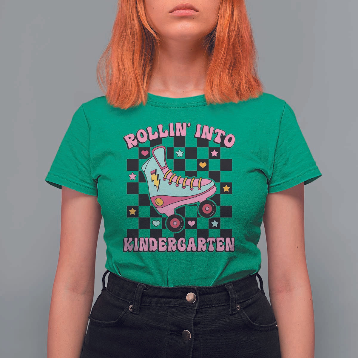 Rolling Into Kindergarten T Shirt For Women Back To School Roller Skating Girl - Wonder Print Shop
