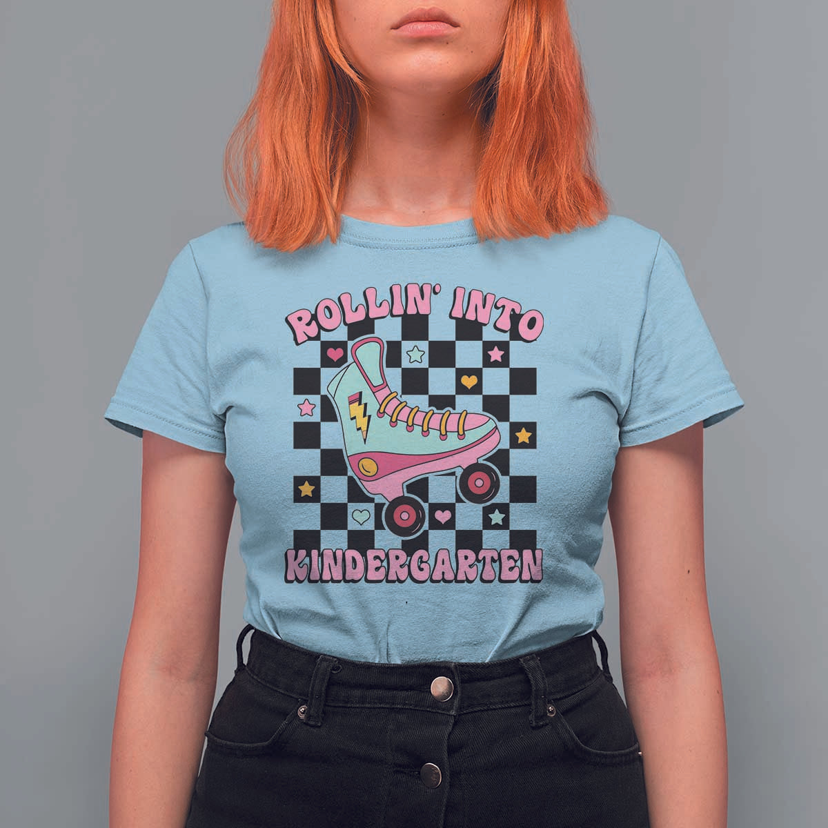 Rolling Into Kindergarten T Shirt For Women Back To School Roller Skating Girl - Wonder Print Shop