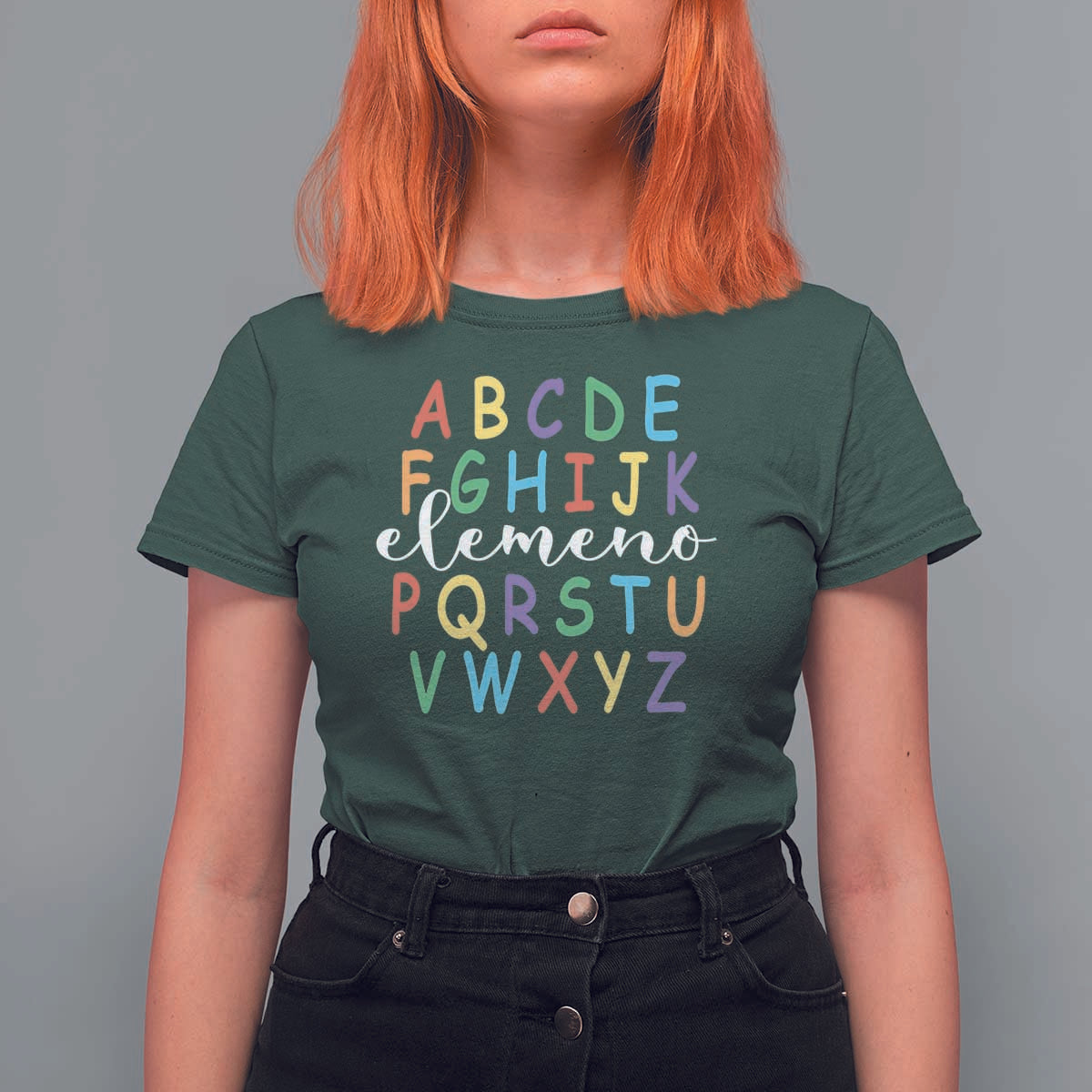 Funny ABC Elemeno Alphabet T Shirt For Women Teacher Back To School - Wonder Print Shop
