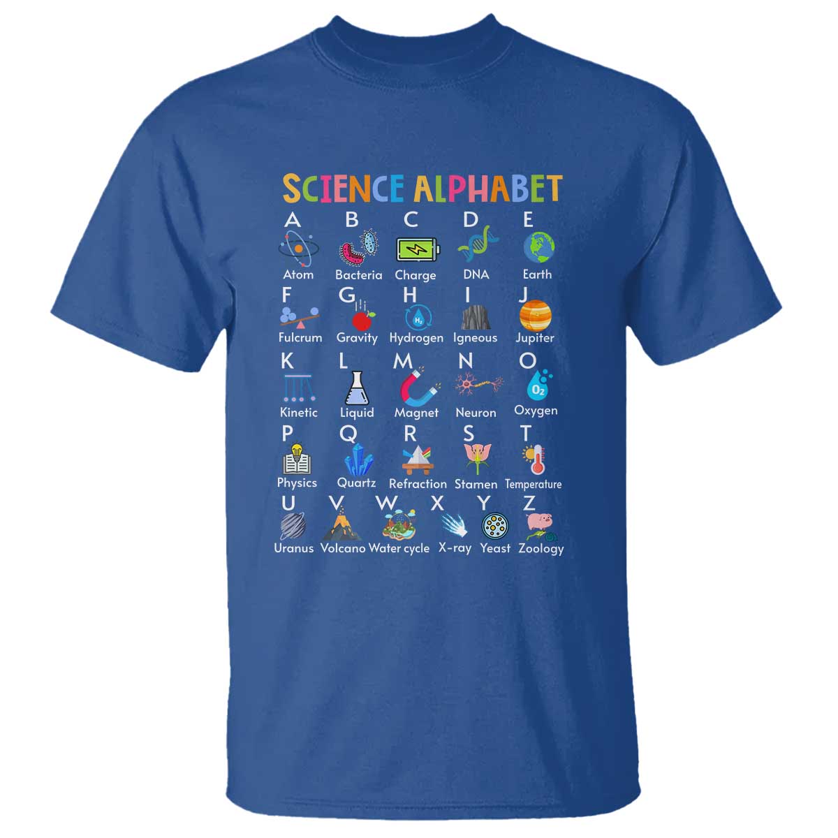 Science T Shirt Alphabet Physical Is All Around Us Teacher - Wonder Print Shop