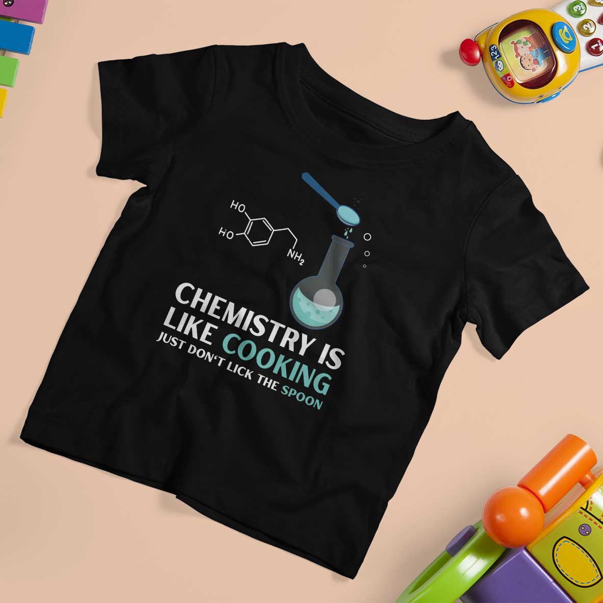 Funny Chemist T Shirt For Kid Chemistry Is Like Cooking Just Don't Lick The Spoon Science Nerd - Wonder Print Shop