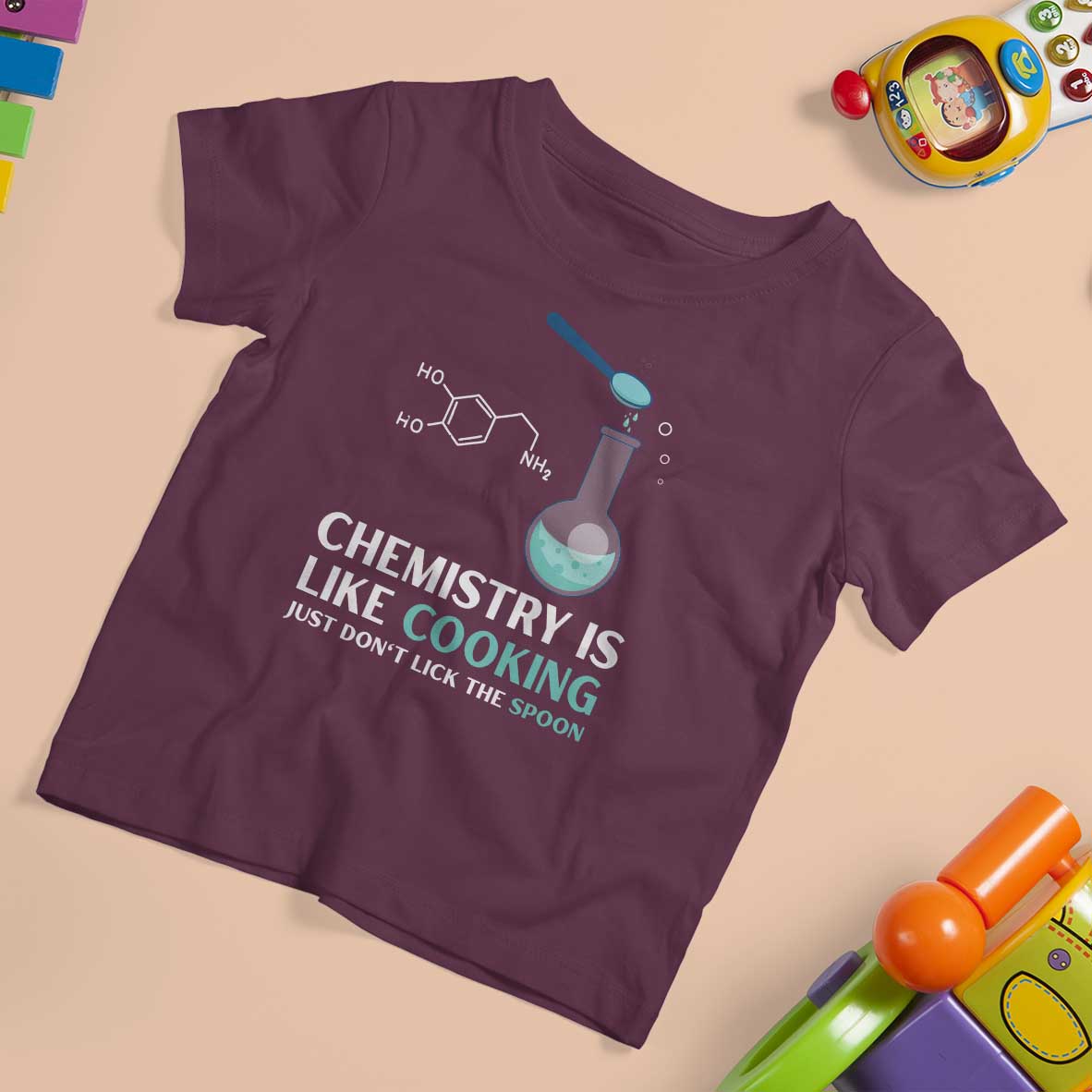 Funny Chemist T Shirt For Kid Chemistry Is Like Cooking Just Don't Lick The Spoon Science Nerd - Wonder Print Shop