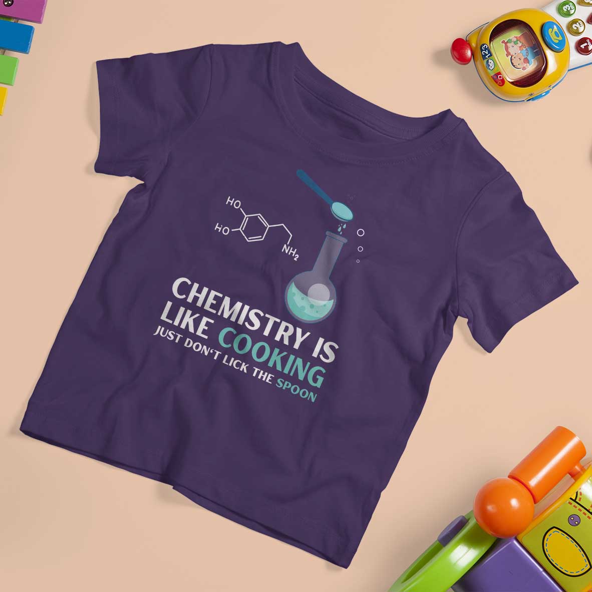 Funny Chemist T Shirt For Kid Chemistry Is Like Cooking Just Don't Lick The Spoon Science Nerd - Wonder Print Shop