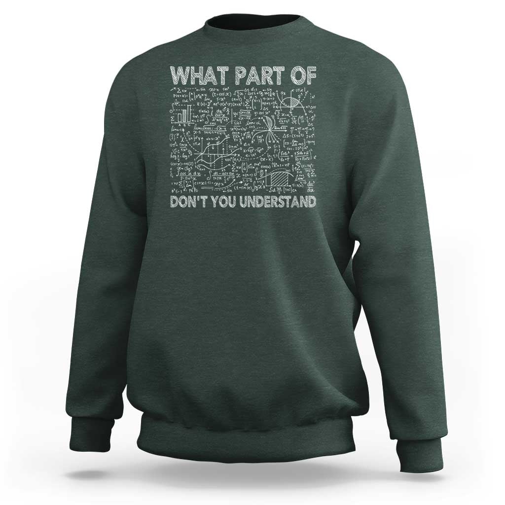 Funny Math Teacher Sweatshirt What Part Of Don't You Understand - Wonder Print Shop