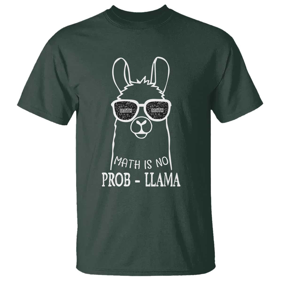 Funny Math Llama T Shirt Math Is No Problem Back To School - Wonder Print Shop