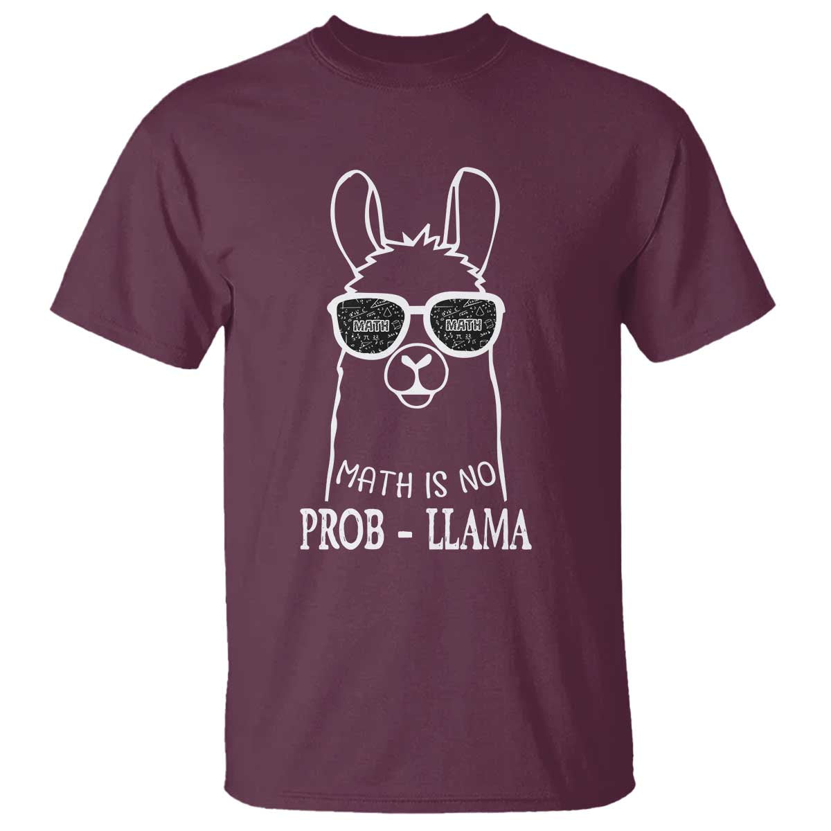 Funny Math Llama T Shirt Math Is No Problem Back To School - Wonder Print Shop