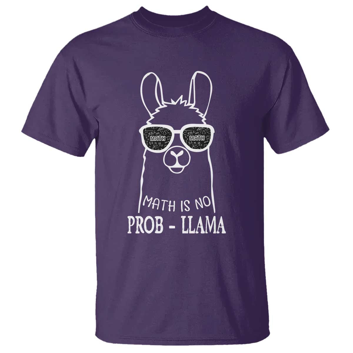 Funny Math Llama T Shirt Math Is No Problem Back To School - Wonder Print Shop