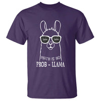 Funny Math Llama T Shirt Math Is No Problem Back To School - Wonder Print Shop