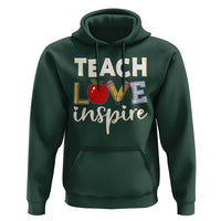 Inspirational Teacher Hoodie Teach Love Inspire Apple Pencil Ruler - Wonder Print Shop