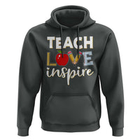 Inspirational Teacher Hoodie Teach Love Inspire Apple Pencil Ruler - Wonder Print Shop