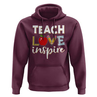 Inspirational Teacher Hoodie Teach Love Inspire Apple Pencil Ruler - Wonder Print Shop