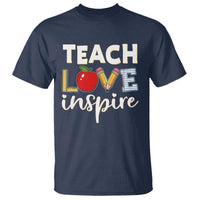 Inspirational Teacher T Shirt Teach Love Inspire Apple Pencil Ruler - Wonder Print Shop