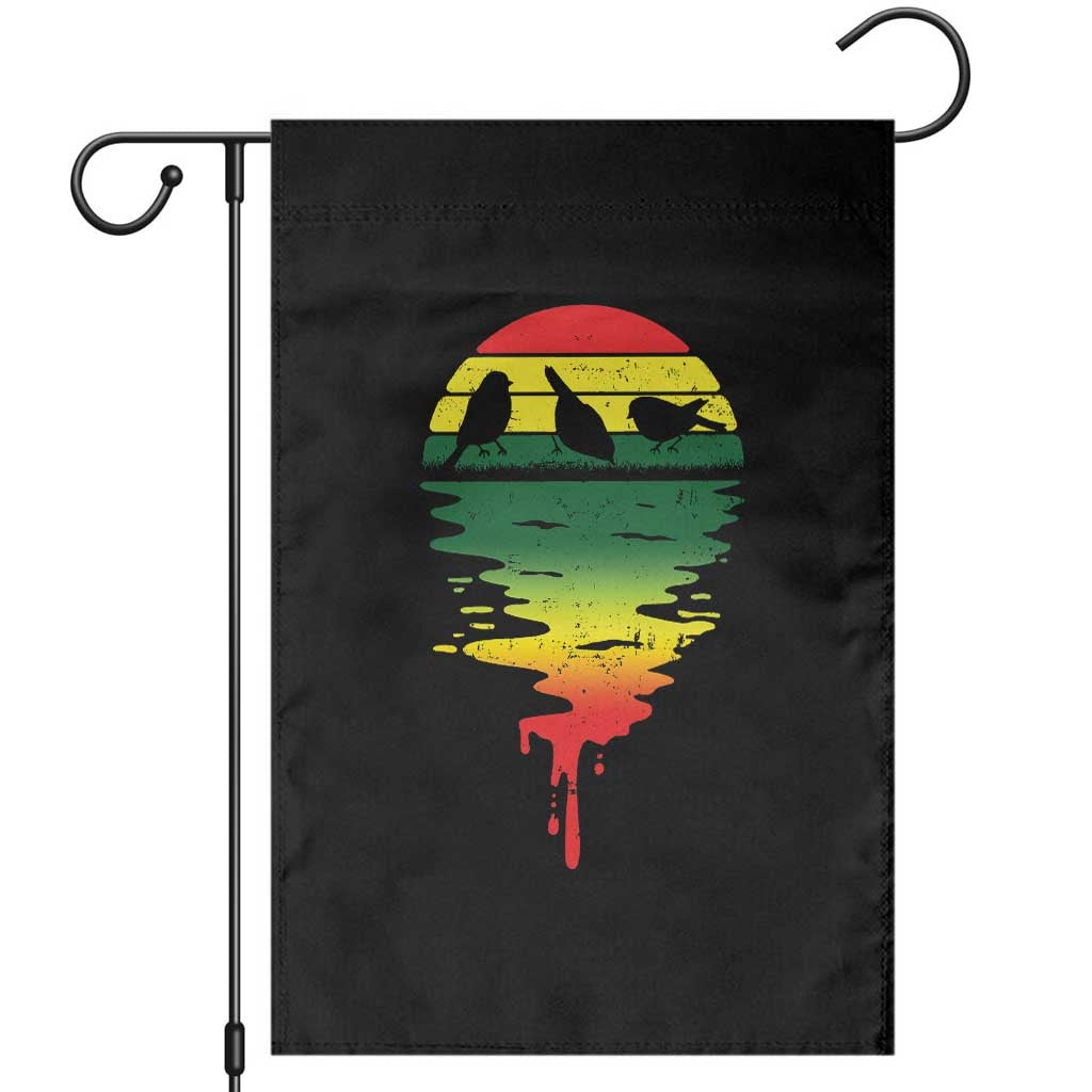 Funny Three Birds Garden Flag Rasta Sunset Reggae Music Jamaica Reflection - Wonder Print Shop