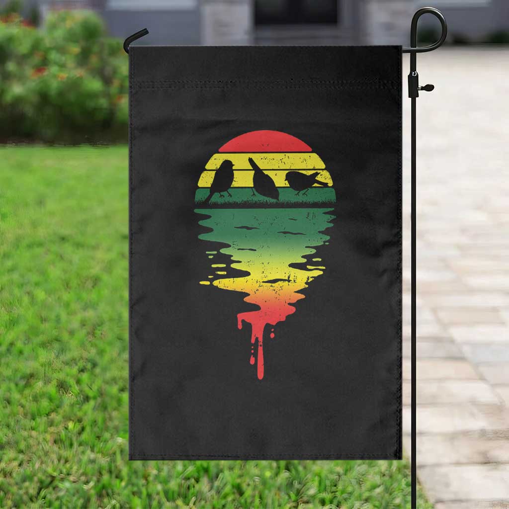 Funny Three Birds Garden Flag Rasta Sunset Reggae Music Jamaica Reflection - Wonder Print Shop