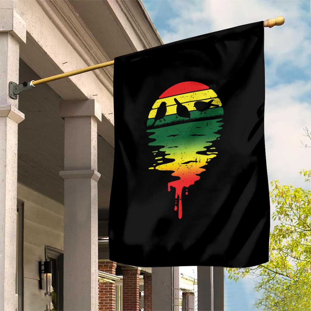 Funny Three Birds Garden Flag Rasta Sunset Reggae Music Jamaica Reflection - Wonder Print Shop