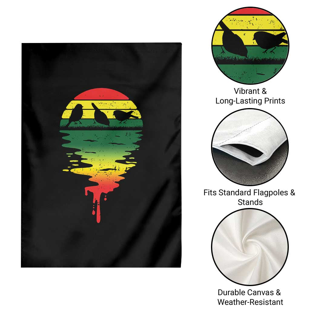 Funny Three Birds Garden Flag Rasta Sunset Reggae Music Jamaica Reflection - Wonder Print Shop
