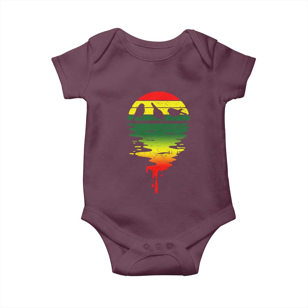 Three Birds Baby Onesie Rasta Sunset Reggae Music Jamaica Reflection - Wonder Print Shop
