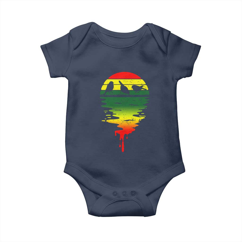 Three Birds Baby Onesie Rasta Sunset Reggae Music Jamaica Reflection - Wonder Print Shop