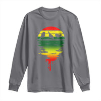 Three Birds Long Sleeve Shirt Rasta Sunset Reggae Music Jamaica Reflection - Wonder Print Shop