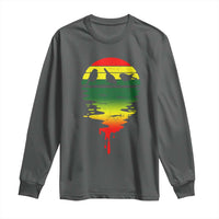 Three Birds Long Sleeve Shirt Rasta Sunset Reggae Music Jamaica Reflection - Wonder Print Shop