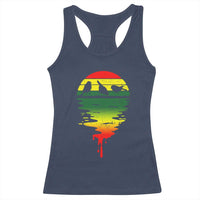 Three Birds Racerback Tank Top Rasta Sunset Reggae Music Jamaica Reflection - Wonder Print Shop