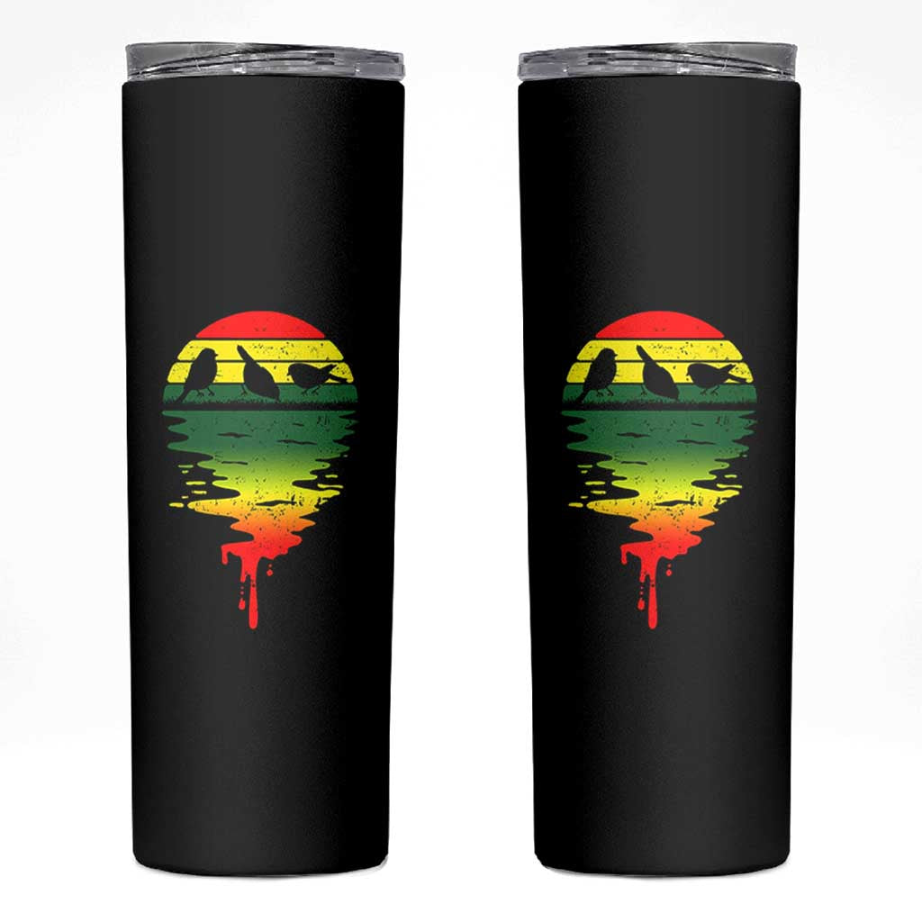 Three Birds Skinny Tumbler Rasta Sunset Reggae Music Jamaica Reflection - Wonder Print Shop