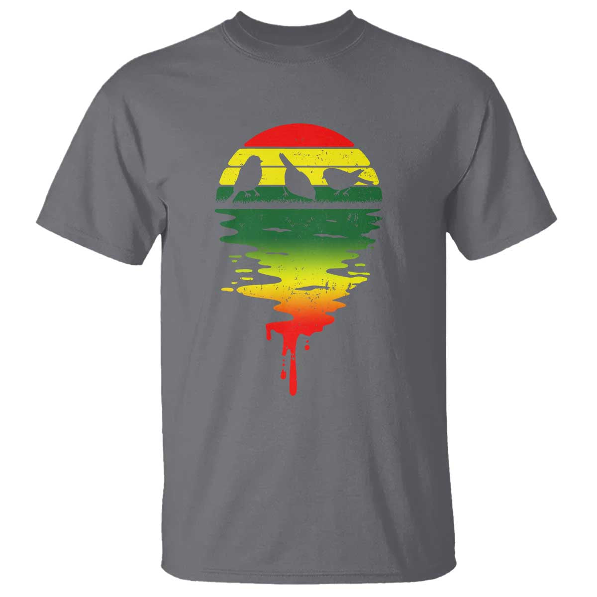 Three Birds T Shirt Rasta Sunset Reggae Music Jamaica Reflection - Wonder Print Shop