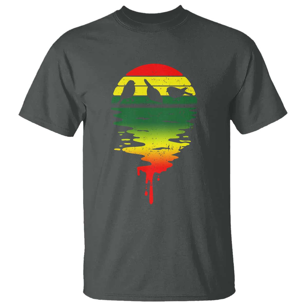 Three Birds T Shirt Rasta Sunset Reggae Music Jamaica Reflection - Wonder Print Shop