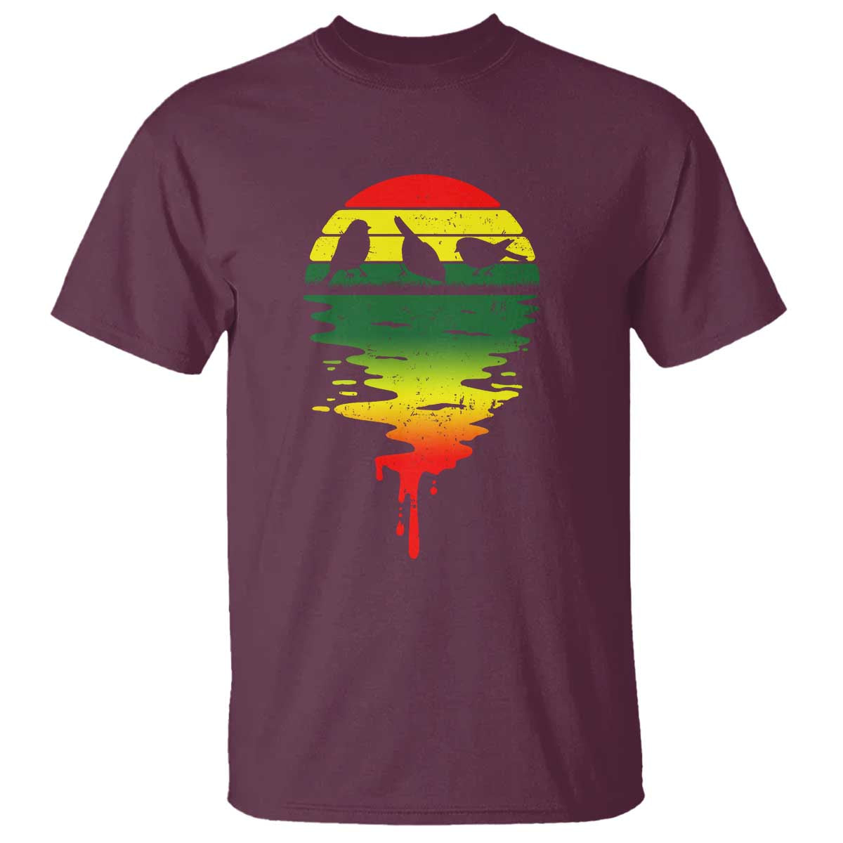 Three Birds T Shirt Rasta Sunset Reggae Music Jamaica Reflection - Wonder Print Shop