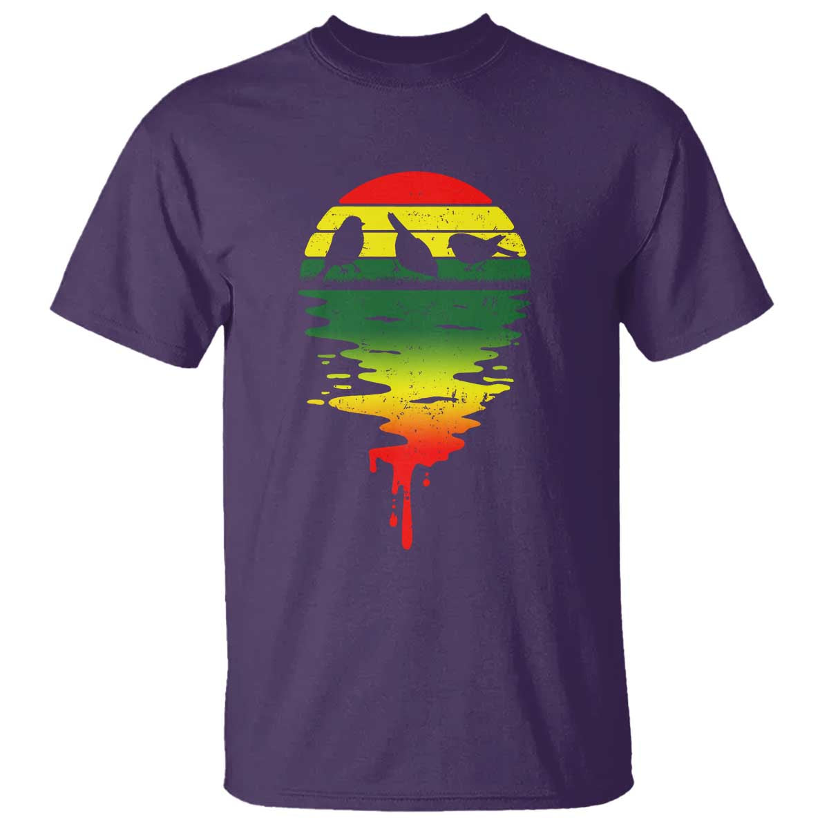 Three Birds T Shirt Rasta Sunset Reggae Music Jamaica Reflection - Wonder Print Shop