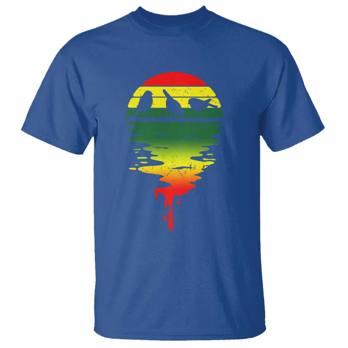 Three Birds T Shirt Rasta Sunset Reggae Music Jamaica Reflection - Wonder Print Shop