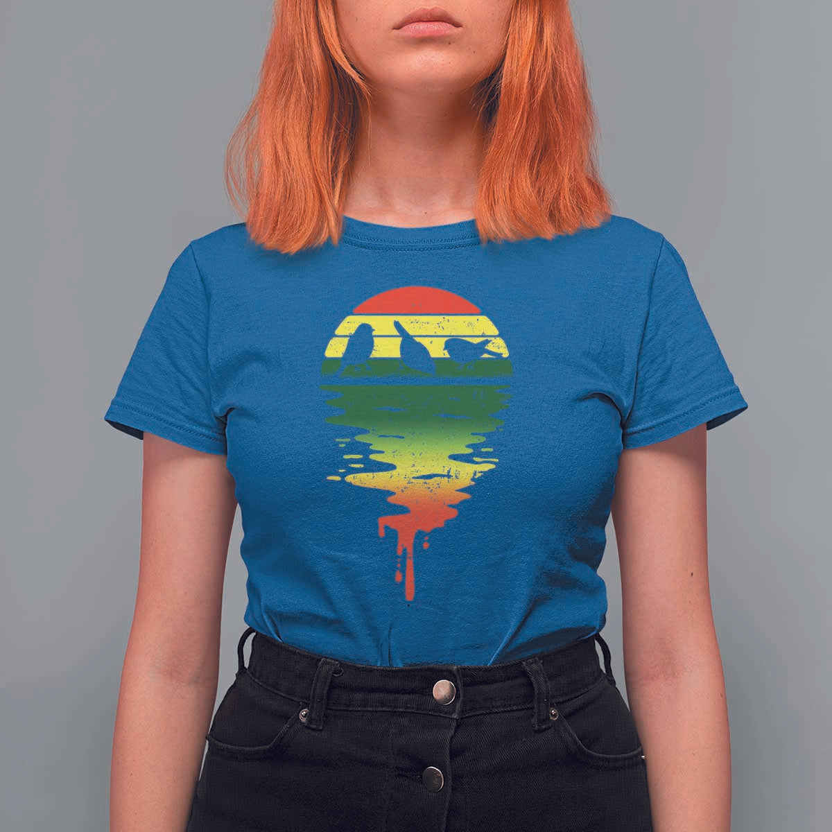 Three Birds T Shirt For Women Rasta Sunset Reggae Music Jamaica Reflection - Wonder Print Shop