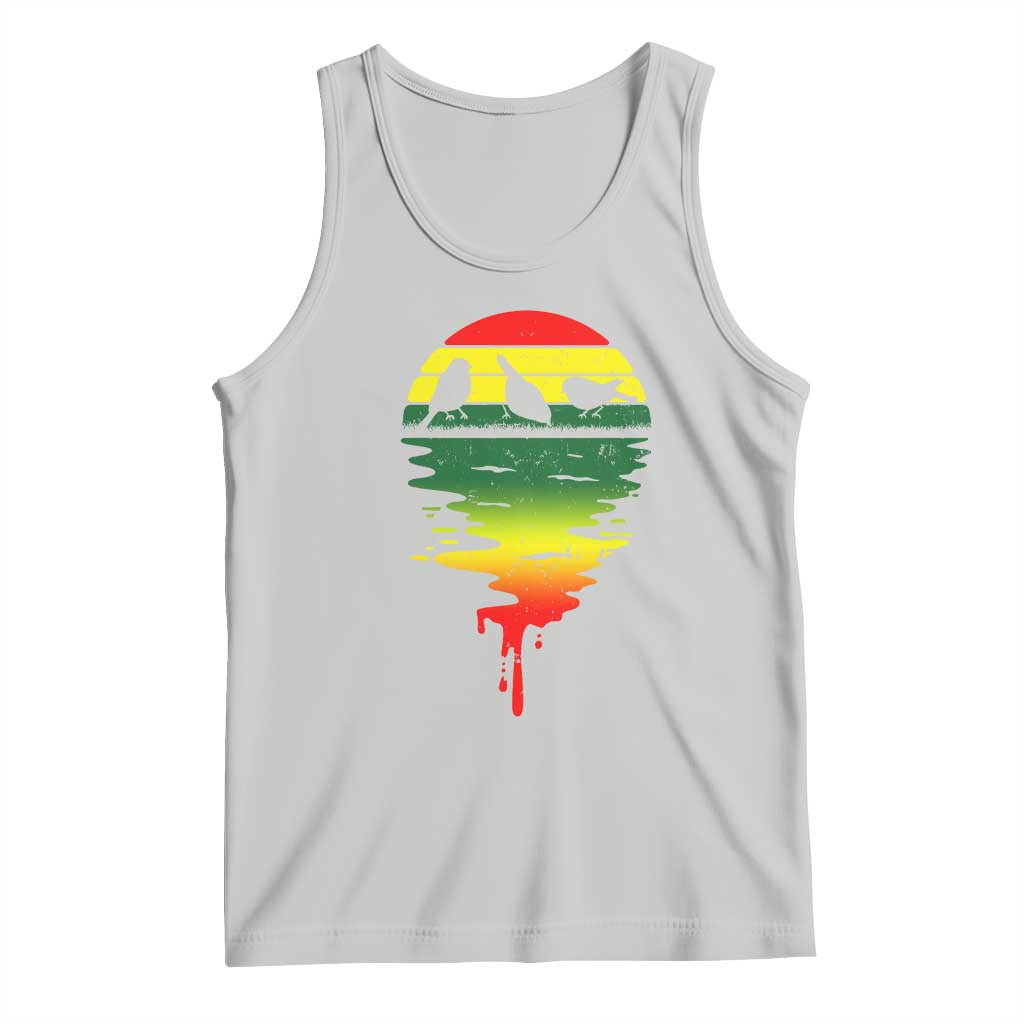 Three Birds Tank Top Rasta Sunset Reggae Music Jamaica Reflection - Wonder Print Shop
