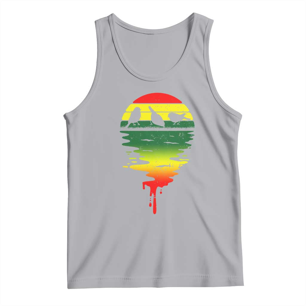 Three Birds Tank Top Rasta Sunset Reggae Music Jamaica Reflection - Wonder Print Shop