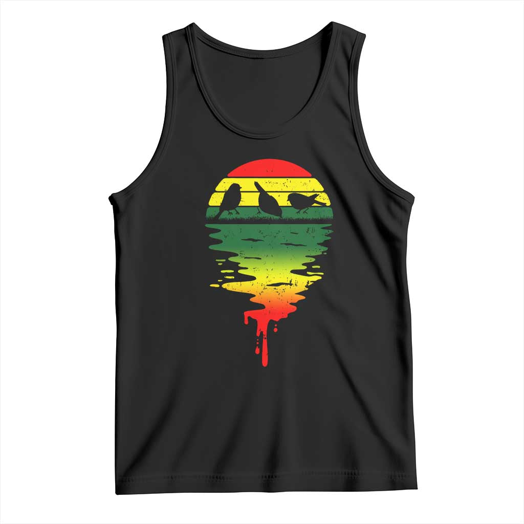 Three Birds Tank Top Rasta Sunset Reggae Music Jamaica Reflection - Wonder Print Shop