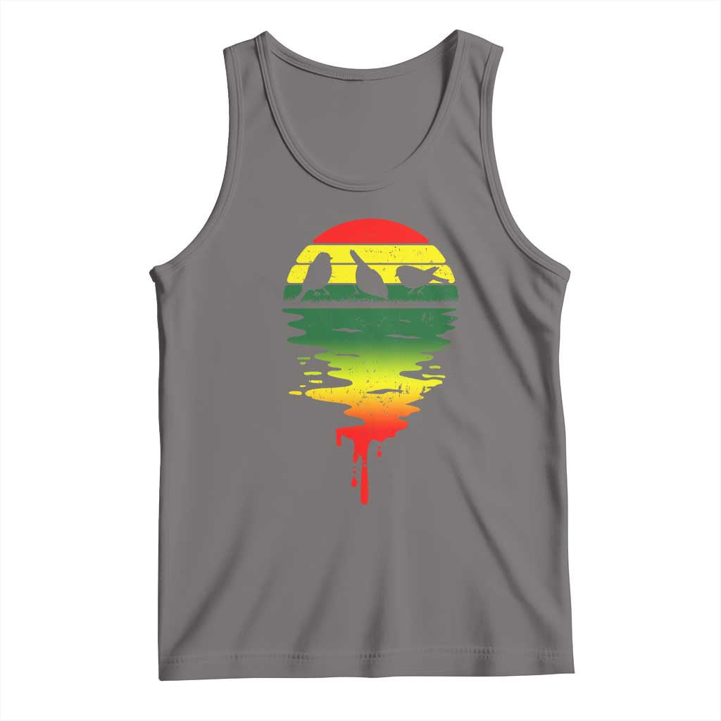 Three Birds Tank Top Rasta Sunset Reggae Music Jamaica Reflection - Wonder Print Shop