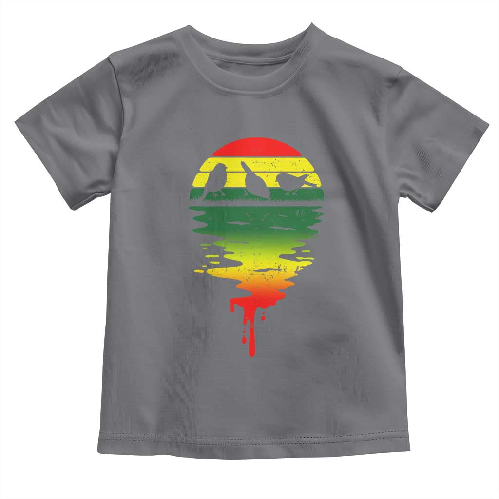 Three Birds Toddler T Shirt Rasta Sunset Reggae Music Jamaica Reflection - Wonder Print Shop