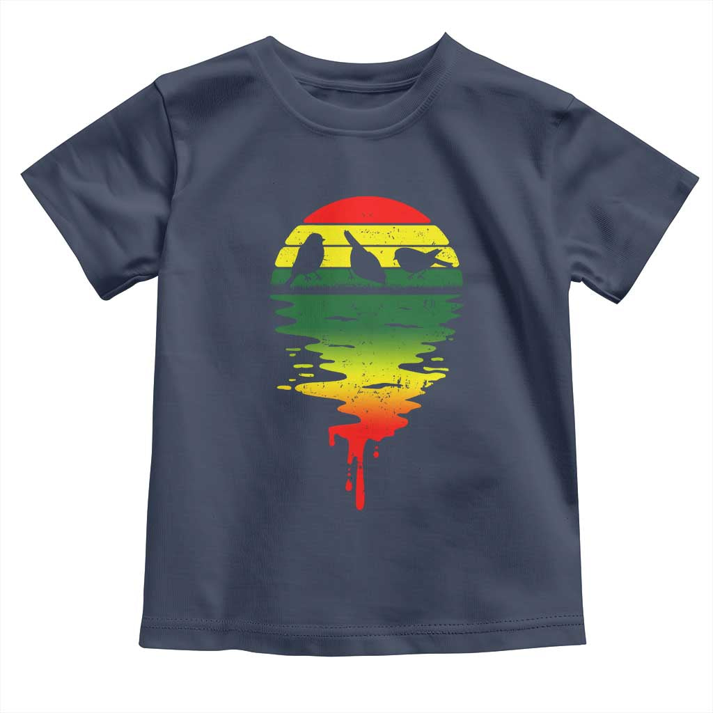 Three Birds Toddler T Shirt Rasta Sunset Reggae Music Jamaica Reflection - Wonder Print Shop