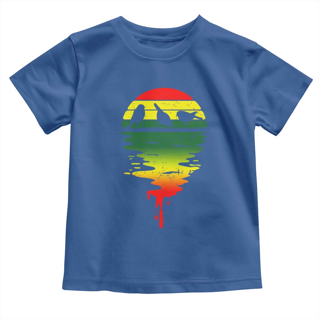 Three Birds Toddler T Shirt Rasta Sunset Reggae Music Jamaica Reflection - Wonder Print Shop