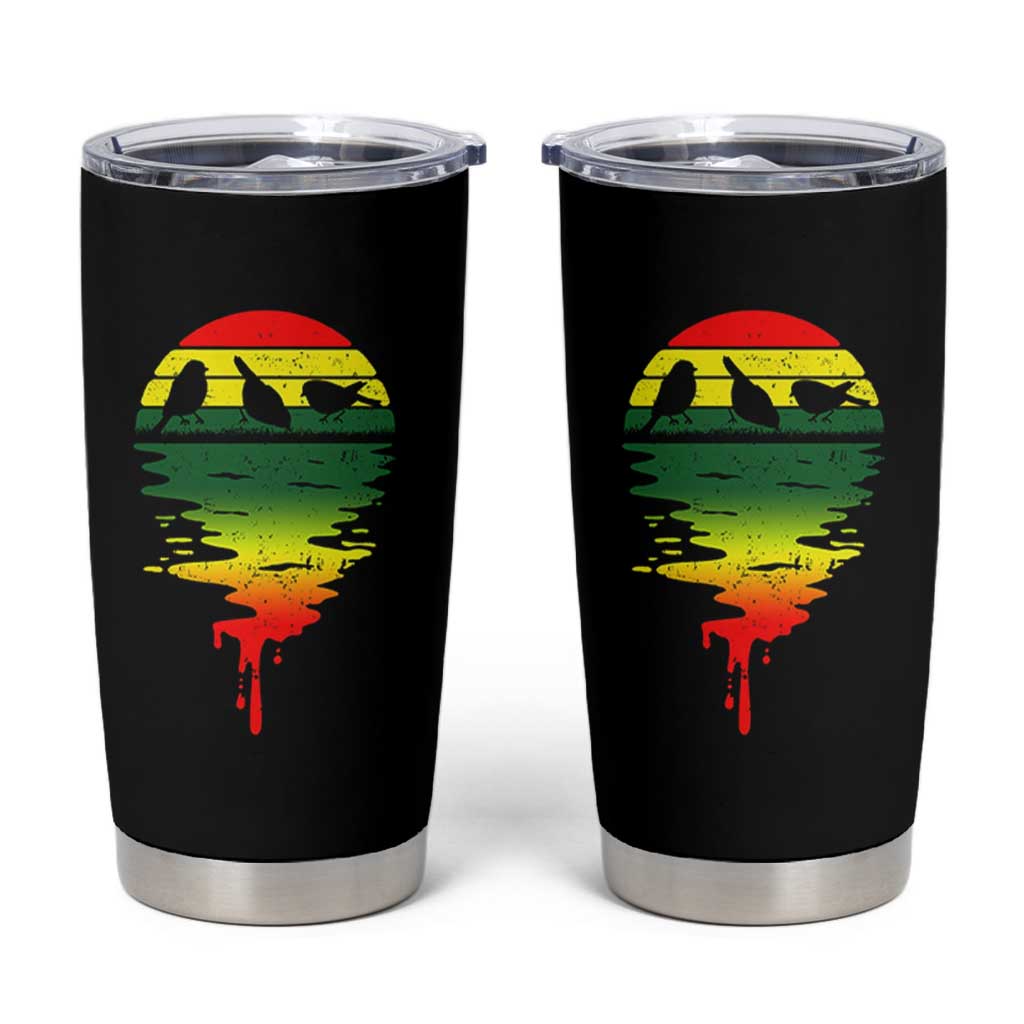 Three Birds Tumbler Cup Rasta Sunset Reggae Music Jamaica Reflection - Wonder Print Shop
