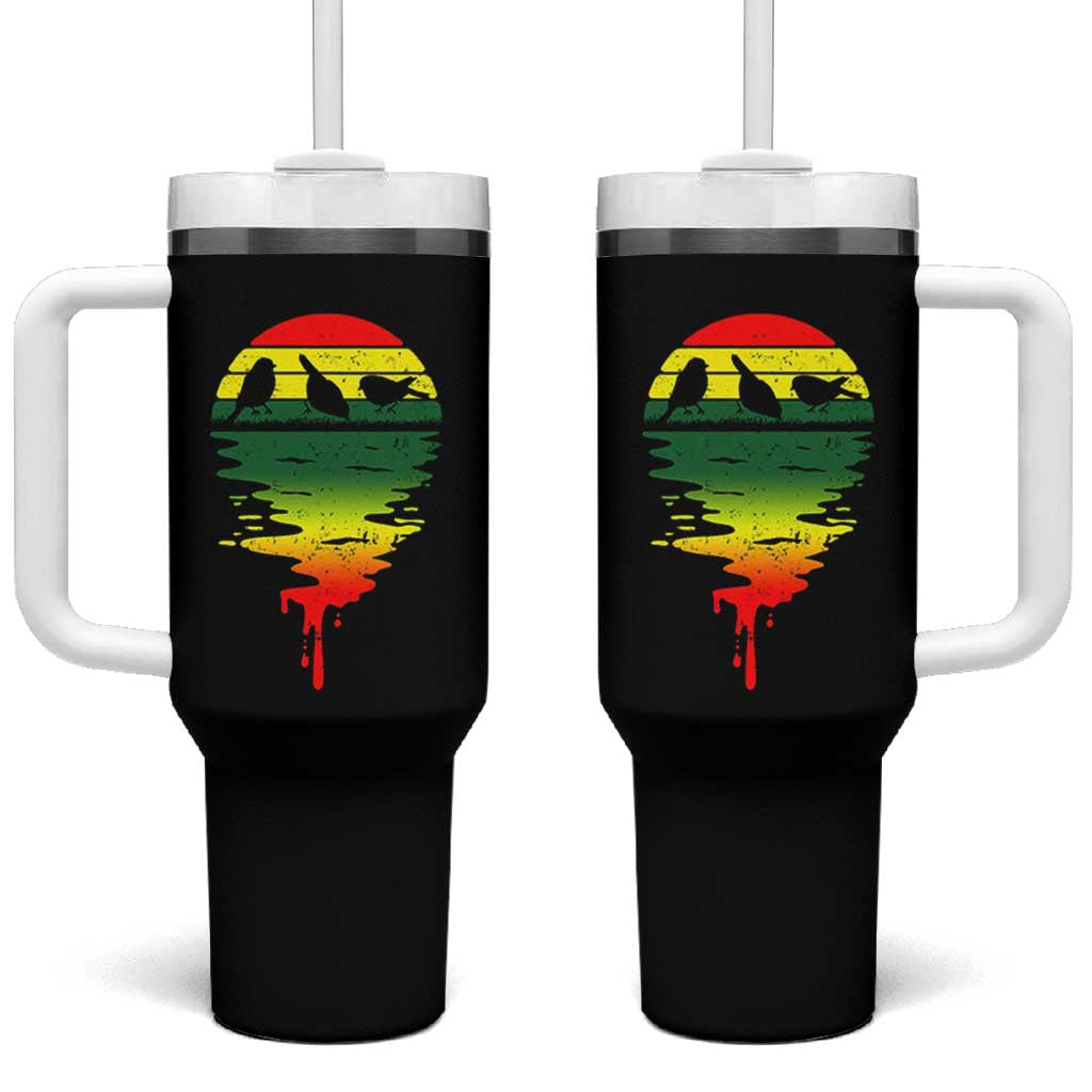 Three Birds Tumbler With Handle Rasta Sunset Reggae Music Jamaica Reflection - Wonder Print Shop