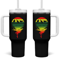 Three Birds Tumbler With Handle Rasta Sunset Reggae Music Jamaica Reflection - Wonder Print Shop