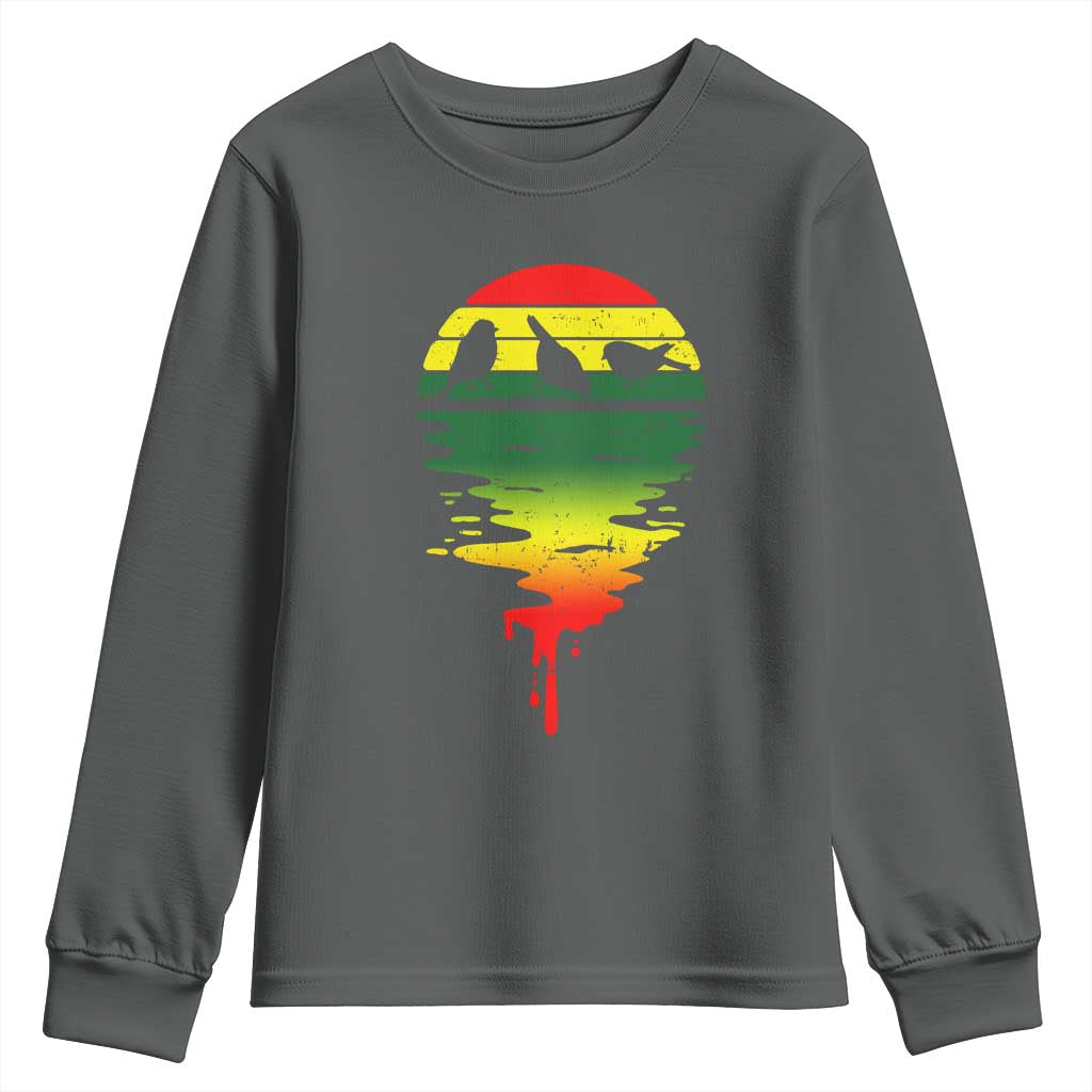 Three Birds Youth Sweatshirt Rasta Sunset Reggae Music Jamaica Reflection - Wonder Print Shop