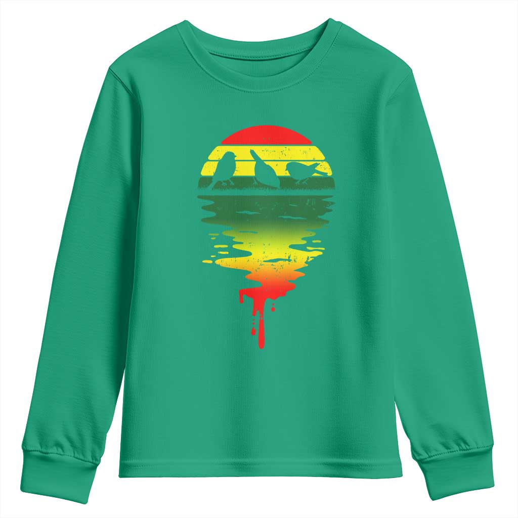 Three Birds Youth Sweatshirt Rasta Sunset Reggae Music Jamaica Reflection - Wonder Print Shop