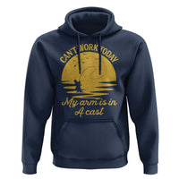 Funny Cant Work Today My Arm Is In A Cast Hoodie Fly Fishing Fathers Day - Wonder Print Shop