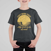 Funny Cant Work Today My Arm Is In A Cast T Shirt For Kid Fly Fishing Fathers Day - Wonder Print Shop