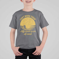 Funny Cant Work Today My Arm Is In A Cast T Shirt For Kid Fly Fishing Fathers Day - Wonder Print Shop