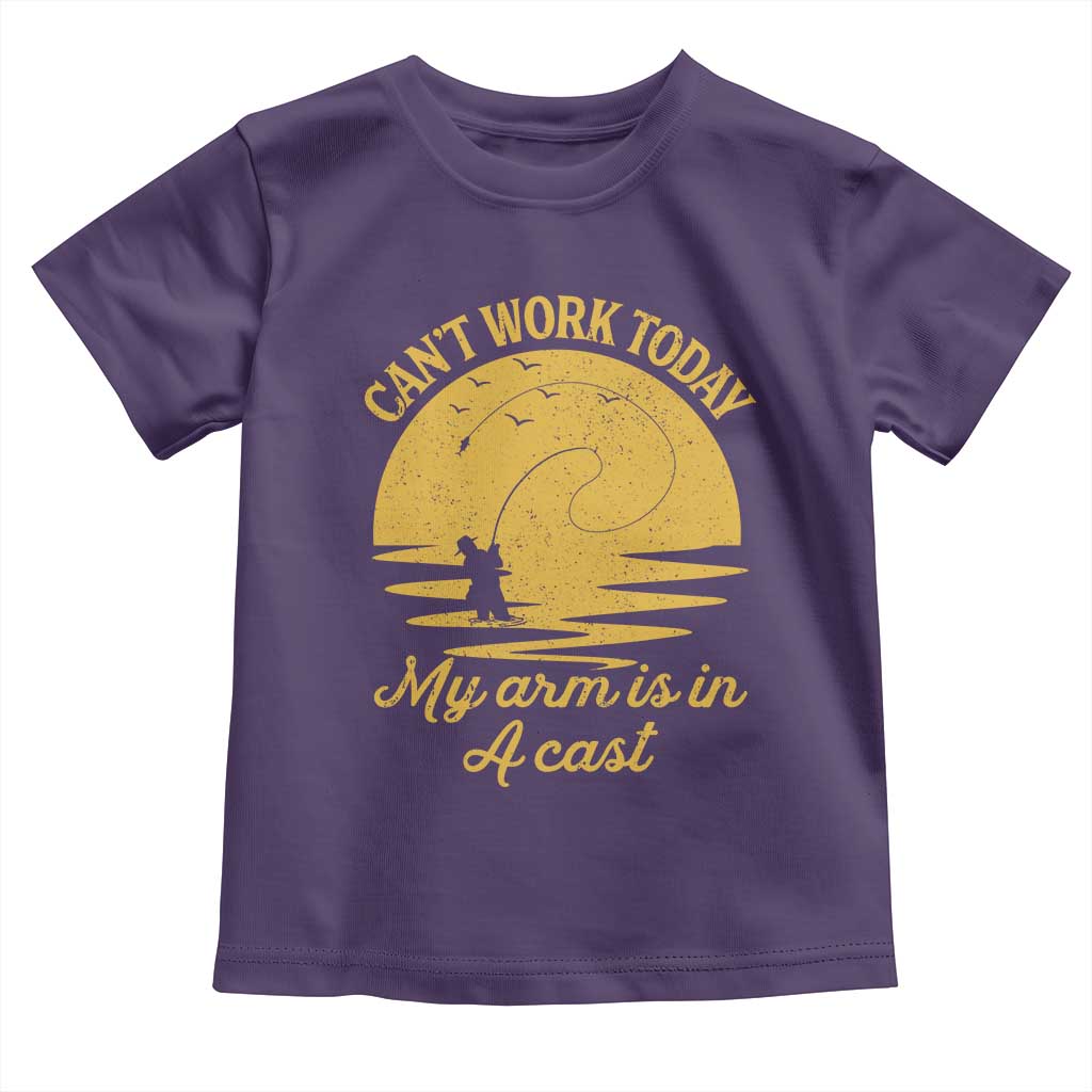 Funny Cant Work Today My Arm Is In A Cast Toddler T Shirt Fly Fishing Fathers Day - Wonder Print Shop
